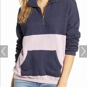 Wildfox navy and purple color block sweatshirt